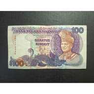 Malaysia Old Banknote RM 100 Jaafar Signed Prefix ZH