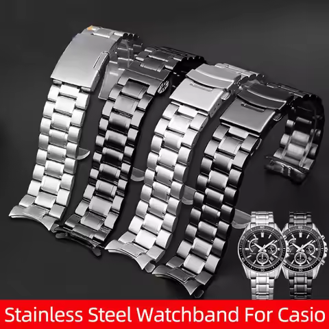 Stainless Steel Watchband For Casio EDIFICE EFV-540 EFV-500 BEM501 EFS-S510 EFB-650 ECB900 Series Wa