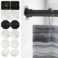SHOPSHARING 2pcs Curtain Rod Mount Retainer No Drilling Stick Wall Adhesive Screw Fixation Bathroom 