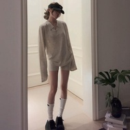 BEIHUASHA | ชุดสองชิ้นฤดูร้อนปี 2025 สำหรับผู้หญิง ชุดกันแดด กางเกงขาสั้น ทรงหลวม สไตล์ Old Money ชุ