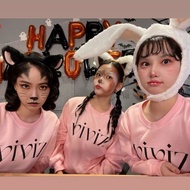 ♞,♘Kpop VIVIZ Round Neck Cotton T Short-sleeved Casual Tops Men/women Couple Shirt Short