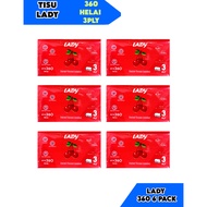 Lady 360 3-ply tissue, 6 pack economy pack