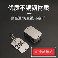 KY&amp;Stainless Steel Key Card Number Plate Ordered as Hotel Rental Office Sauna Wristband Double Hole Rental Woman 4KAB