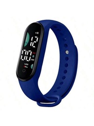 1只藍色女士便攜迷你電子手錶/防水女電子手錶,適用於日常生活
