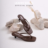 LEAVESSHOES Women's Fashion Flip-Flops SIMMER Model 1-Inch High Heels Shoes With Slip-On Style