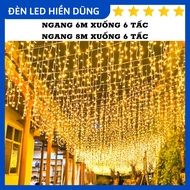 Đèn Rèm Mành Mưa 4m 6m 8m Trang Trí Ngoài Trời Trang Trí Sự Kiện giáng sinh noel năm mới quán cafe