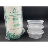 A250 10oz Round Container With Lid ( 50sets± ) 10 oz Disposable Plastic Food Box - Bekas Bulat - ABB