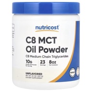 Nutricost C8 MCT Oil Powder Unflavored 8.1 oz (227 g)