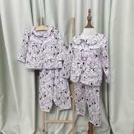 Girls' long-sleeved lotus collar pants set DB018