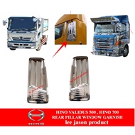 J127S08 HINO VALIDUS 500 HINO 700 REAR CHROME PILLAR WINDOW GARNISH