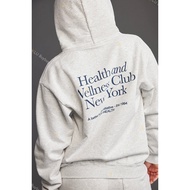 Sporty&Rich Front and Back Letter Printed Sports Hoodie Unisex Casual Top