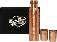 INTERNATIONAL GIFT Copper Glass Or Water Bottle 1 Litre With Velvet Box Packing With Best Wishes