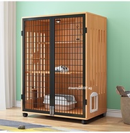 R7  Extra Solid  Villa R7 Large Wood Cage House With Door Can Fit Automatic Cat Litter Box  R7