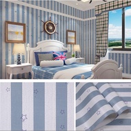 Star Striped Wallpaper biru 8m to 9m x 45cm