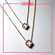 Women's Titanium Necklace Pendant Necklace Pendant Clover Leaf Minimalist Black & White Aesthetic El