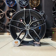 [1PC] New Sport Rim 17inch Lenso Jager Bayern 17X7.5JJ ET38 5H114.3 BLACK&POLISHED