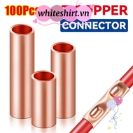 WHITESHIRT 100Pcs GT Copper Terminal Connecting Tube, Hole Passing GT-1/1.5/2.5/4/6/10/16/25 Wire Te
