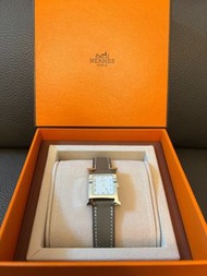 Hermes Heure H Watch 25mm, H錶銀色配大象灰錶帶