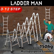 3-12STEP Aluminium Purpose Folding Step Ladder Dual Function Double-Sided Folding Step Ladder with S