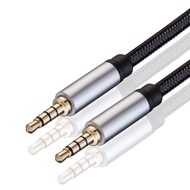 Male to Male Audio Cable 10Ft,3.5mm 4 Pole Nylon Braided Stereo Aux Cable/Auxiliary Cable/Aux Cord f