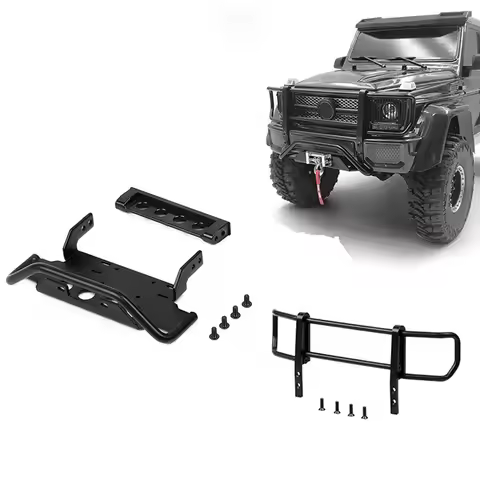 Metal Front Bumper for TRX6 G63 TRX4 G500 6x6 1:10 Scale RC Crawler Front Upper and Lower Bumper Par