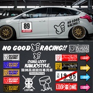 Unique JDM NO GOOD Racing Osaka JDM LOOP Ring Line Car Sticker Scratch Fit Civic