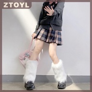 ZTOYL Mới Mềm Trắng Fluffy Chân Ấm Hơn Phụ Nữ Cô Gái Mùa Đông Ấm Áp Faux Lông Vớ Vớ Vớ Dài legging C