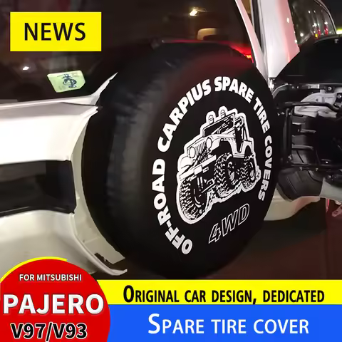 For Mitsubishi Pajero Spare Tire Cover PU Leather Covers V97 V93 V87 V73 Pajero Rear Tire Protection