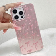 Pink Bow Heart Casing For OPPO A5S A3S A7 A12 A12E A5 A9 A31 A33 A53 A93 2020 A54 A74 A57 A77S A36 A