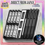 Four Candies Metal Mechanical Pencil Set with Case - 0.5mm, 0.7mm, and 0.9mm - 3 Pencils, 480 HB Lea