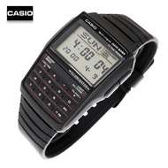 Velashop CASIO DATABANK นาฬิกาเครื่องคิดเลข สีดำ สายเรซิ่น รุ่น DBC-32-1ADF DBC-32-1A DBC-32