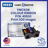 EZ YMCKOK HID Fargo DTC1000/DTC1250e Series Printer Card ID Ribbon Cartridge Ink  Kad Print - 45510