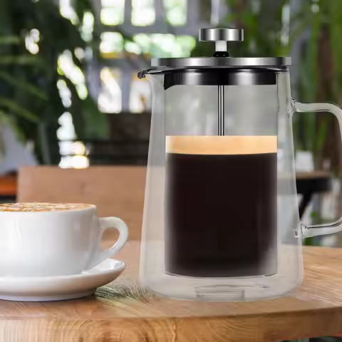 French Press Coffee Maker 350/650/1000ml Glass French Press Espresso Pot Percolator Coffee Brewer Wi