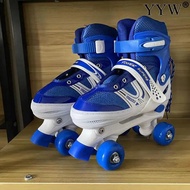 【Discount】 Double Row Quad Roller Skate Shoes 4 Wheels Skates Adjustable Size Outdoor Sport Kids Boy