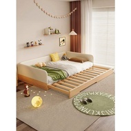 Non Toxic Montessori Platform Bed Children's Bed Pull-out Solid Wooden Bed Baby Baby Stitching Bed R