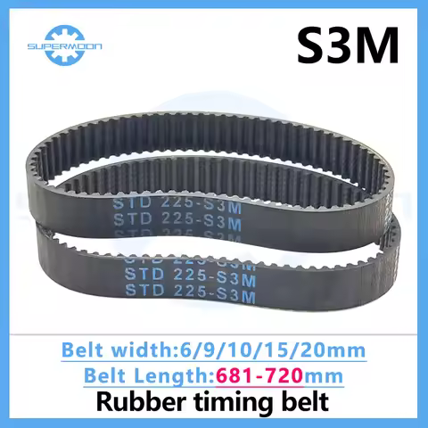 S3M Timing Synchronous Belt length 681 690 693 696 699 702 705 708 711 714 717 720mm Width 6-20mm Ru