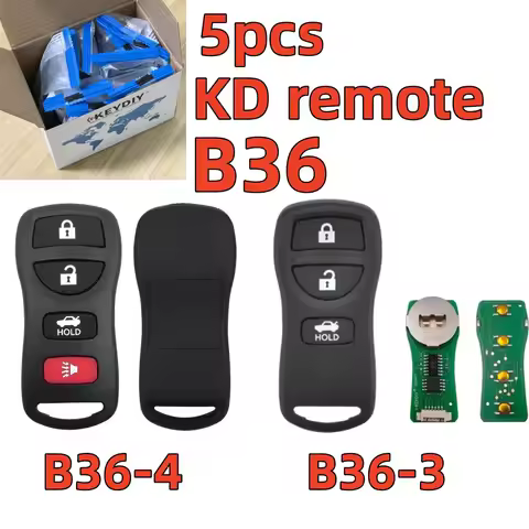 5pcs KD B36 B36-3 B36-4 Universal Remote Key 3/4 Buttons KEYDIY Car Key for KD900/KD-MAX/KD-X2 MINI 