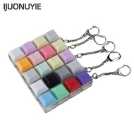 IJUONUYIE Fidget Keychain, DIY Keyboard Keys Button Finger Keyboard Cap, Relaxing 3 Keys Keycap Reli