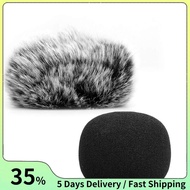 2Pcs Furry Windscreen Muff Wind Cover + Foam Microphone Windscreen Cover for Zoom H1 H1N Mic