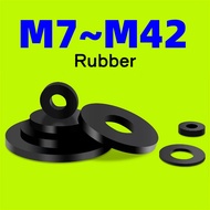 M7 M8 M10 M11~M42 Black Soft Seal Rings Nitrile Rubber Flat Washer Plane Spacer Waterproof Elastic
