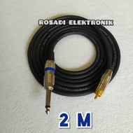 Cable Canare L2T-2S 2mtr plus jack akai mono 6.5mm male to jack rca ma