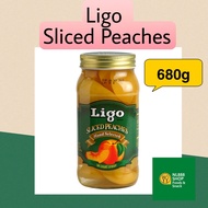 Ligo Sliced Peaches ลิโก้ ลูกพีช ในน้ำเชื่อม ลูกพีชเชื่อม 680g