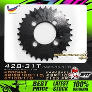 GEGANCU BELAKANG STT STEEL REAR SPROCKET (MR3-05-31T) KRISS-428-31T FOR MODENAS KRISS 100/110/120/MR