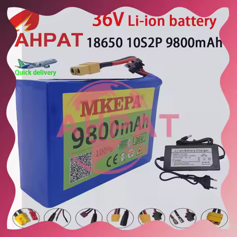 AHPAT Air transport 36V 9.8Ah Battery10S2P 18650 Lithium Battery Pack 550W 9800mAh 42V Vehicle Batte