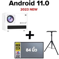 โปรเจคเตอร์ wifi รุ่นใหม่ล่าสุด Android10 เชื่อมต่อกับ projector เชื่อมต่อโทรศัพท์ 4K UHD Bluetooth พร้อมแอพ netlfix youtube เครื่องฉายโปรเจคเตอ