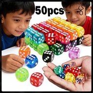 50pcs Acrylic Dice Toy Dice Game Dice Set Transparent Dice Candy Color 14mm Transprent Dice Set With