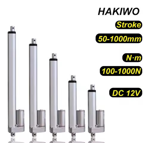 HAKIWO 12V 24V Linear Actuator Customizable 100mm 200mm 400mm 600mm 800mm 1000mm Stroke Linear Drive