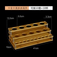 Liquor Wineware Bamboo Storage Wooden Rack Liquor Cup Bullet Cup One Cup Wine Divider Rack Mixer Woo