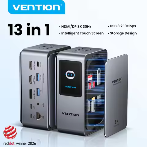 Vention 13 in 1 USB C 8K@30Hz MST Docking Station Smart Screen USB 3.2 10Gbps Adapter Hub for Window