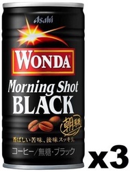 朝日 Asahi - F15452 朝日 Wanda Morning Shot 無糖黑咖啡 185g x (3罐裝)